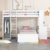 PAGED Simple Wooden Bunk Bed Loft Bed with Desk, Twin over Full Bed Frame with Storage Shelves, Ladder and Guardrail for Kids, Teens, Adults - 2 of 4