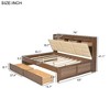 NicBex Wood Twin/Full Size Daybed with Upholstered Storage Shelves,USB Ports and 2 Drawers for Bedroom,Living Room,Apartment,Brown - 3 of 4
