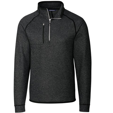 Cutter & Buck Mainsail Sweater-Knit Mens Big and Tall Half Zip Pullover Jacket - Charcoal Heather - 4X Big
