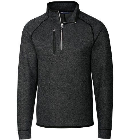 Cutter & Buck Mainsail Sweater-Knit Mens Big and Tall Half Zip Pullover  Jacket - Charcoal Heather - LT