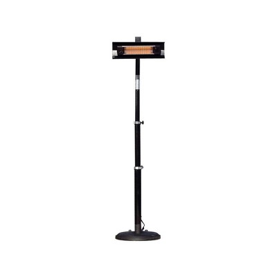 Black Powder Coated Steel Telescoping Offset Pole Mounted Infrared Patio Heater - Fire Sense