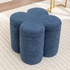 SEYNAR Modern Glam Teddy Velvet Flower Shape Storage Ottoman - 2 of 4
