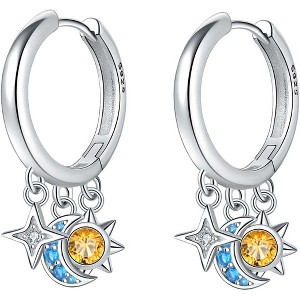 Sterling Silver Dangle Earrings - Small & Large Hypoallergenic Hoops, Trendy Huggie Drop Jewelry for Sensitive Ears - 1 of 4