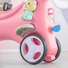 Toddler Rocking Horse Balance Bike Ride On Toys with Balance Plate Push Handle Backrest Christmas Birthday Giftsfor Girls Boys Pink - 2 of 4