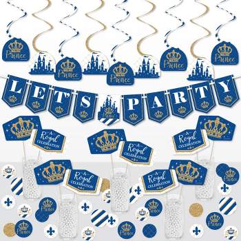 Big Dot of Happiness Royal Prince Charming - Baby Shower or Birthday Party Supplies Decoration Kit - Decor Galore Party Pack - 51 Pieces