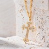 Cross Necklace 14K Plated Dainty Chain, Minimalist Faith Pendant Religious Prayer Jewelry Gift - 4 of 4