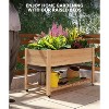 Outdoor Wooden Raised Garden Bed,48x24x30in Elevated Large Planter Box with Wheels for Patio Flowers Cultivate Herbs, Vegetables & Fruits - 4 of 4