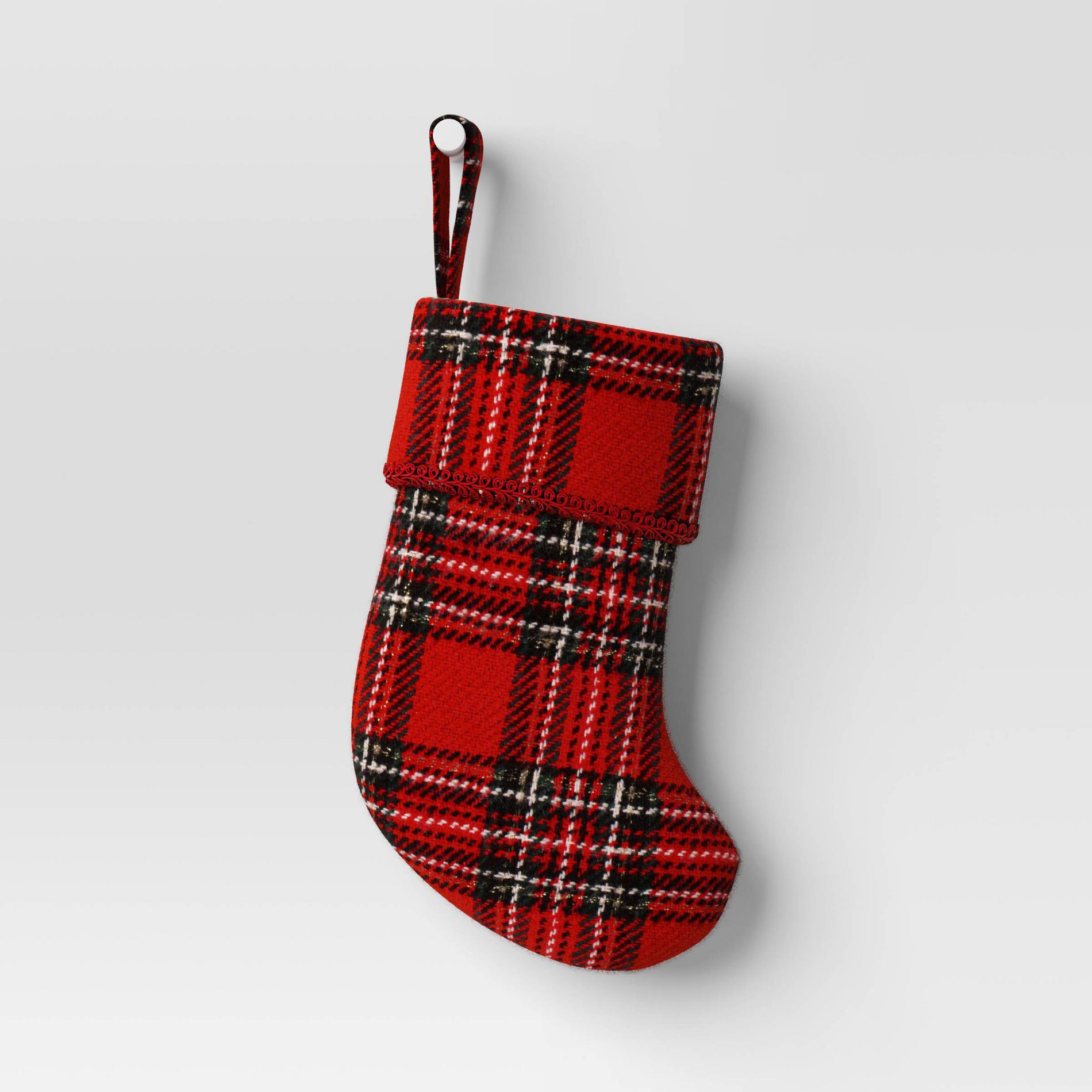 8.5" Christmas Red/Green Plaid Mini Stocking - Wondershop™