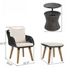 VisioGear Patio Seating Sets, 5 Pieces Patio Chair Sets with Cool Bar Table and Ottomans for Poolside, Black & Beige, 23.2"*21.7"*31.5" - 2 of 4
