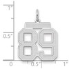 Black Bow Jewelry 14k White Gold, Jersey Collection, Medium Number 89 Pendant - 2 of 3
