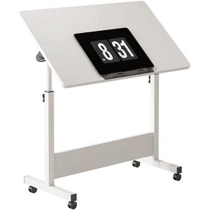 Adjustable Height Mobile Standing Desk with Wheels, Portable Sit-Stand Workstation for Home Office, Easy to Move and Use, Ergonomic Computer Desk - 1 of 4