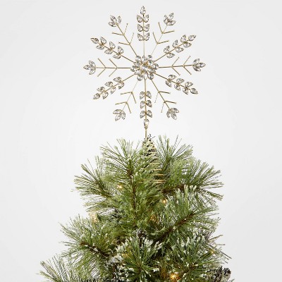 12" Beaded Snowflake Tree Topper Silver/Gold - Wondershop™