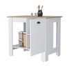 NicBex Mobile Kitchen Island Cart Morden Kitchen Carts with Storage with 1 Open Storage Shelf and 1 Cabinet Door for Kitchen, White - 3 of 4