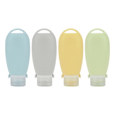 Unique Bargains Portable Strap Silicone Pump Bottle 100ml 4 Pcs