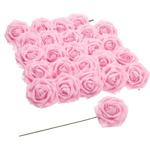 Unique Bargains Durable Bright Colors DIY Creativity Wide Application Artificial Flowers 25 Pc - 1 of 4