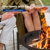 SereneLife Outdoor Wood Fire Pit - Steel BBQ Grill Fire Pit Bowl with Mesh Spark Screen, Log Grate, and Wood Fire Poker - SLNFWD74 - 4 of 4