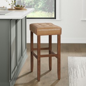 Alaterre Furniture Madison 30-Inch Bar Stool with Faux Leather Seat - Stool for Kitchen Island or Bar - Backless Barstools - 1 of 4