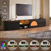 100 TV Stand with Fluted Glass Door, Media Console with Sliding Door & Drawers, LED Lighted Entertainment Center" - 2 of 3