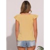 INSPIRE CHIC Women's Summer Gingham Square Neck Ruffle Sleeve Blouse - 3 of 4