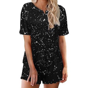 Ekouaer Tie Dye Pajamas Set Womens Loungewear Sleepwear 2 Piece PJ Sets - 1 of 4