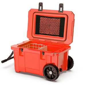 SOZT Red 55 qt. Portable Chest Cooler, Leak-Proof Outdoor Insulated Cooler with Handle and Wheels for Camping, Beach, Boat - 1 of 4