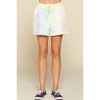 Slickblue Women's Tie-Dye Printed Jersey Shorts with Drawstring Waist - Navy Mauve/Lemon Purple, Size S-L - 2 of 4
