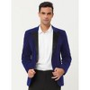Lars Amadeus Men's One Button Party Prom Tuxedo Velvet Suit Blazer - 2 of 4