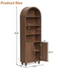 Buenhomino 71" Tall Arched Pantry Cabinet, Mid Century Bookcase with Adjustable Shelf & Doors, Wood Storage Cabinet for Dining Room, Living Room - 3 of 4