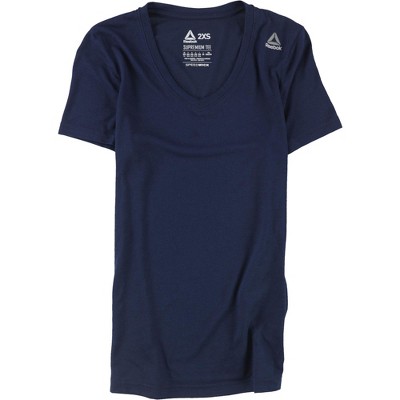 Reebok Womens Supremium Speedwick Solid Basic T-Shirt, Blue, XX-Small