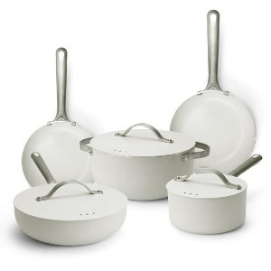 Alva Mobi 8-Piece Titanium Ceramic Nonstick Cookware Set - Cannoli Cream - 1 of 4