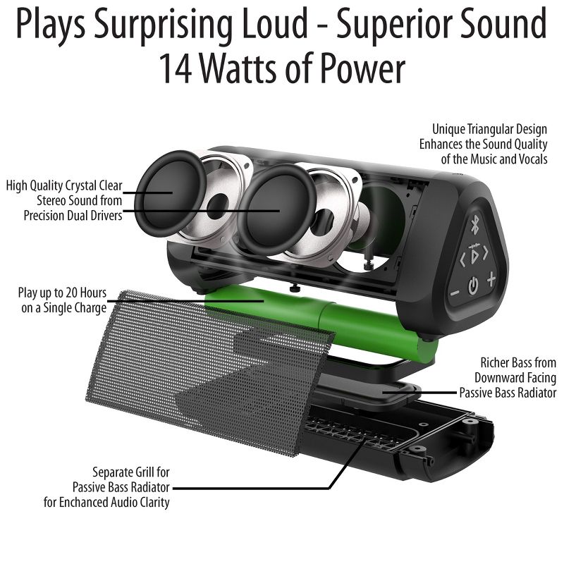 OontZ Ultra Dual Bluetooth Speaker, 14 Watts, up to 100 ft Bluetooth Range, IPX7 Waterproof Portable Bluetooth Speaker (Black-Dual), 2 of 8