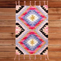 1'10"x1'10" Rectangle Woven Accent Rug Multicolored - DEERLUX