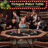 8-Player Octagon Poker Table,Foldable w/Collapsible Legs, Cup Holders & Casino-Pro Felt | Texas Holdem, Blackjack - 3 of 4