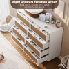 Rattan 8 Drawer Dresser for Bedroom, 47"W Wooden Chest of Drawers with Metal Handles, Wooden Dresser TV Stand, Clothes Storage Organizer for Bedroom - 4 of 4