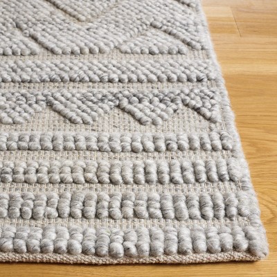 Gray Flat Woven Handmade Wool Rectangular Rug 3' x 5'