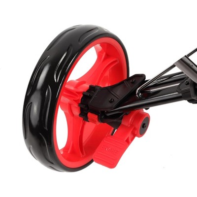 Probe Hues 4-Wheel Folding Golf Push Cart with Brake, Adjustable Handle