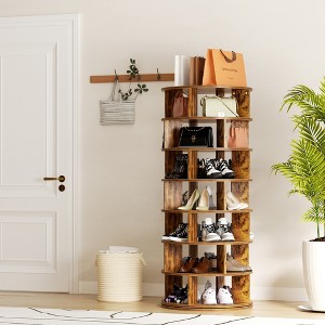 Aheaplus 7-Tier Shoe Rack, 28-32 Pair Rotating Shoe Rack Tower - 1 of 4