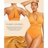 SHAPELLX Women's One Piece Swimsuit Tummy Control Ruched Full Coverage Bathing Suit V Neck Slimming Swimwear—Yellow 38 - 2 of 3