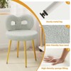 Swivel Vanity Chair with Back, Makeup Chair, Desk Chair for Girl with Cute Bow Backrestst - 3 of 4