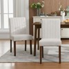 Parsons Dining Chairs Set of 2, Upholstered Linen Fabric with Button Tufted Back, Wood Legs for Kitchen, Dining Room, Living Room - 2 of 4