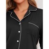 cheibear Womens Nightgown for Women Long Sleeve Sleepshirt Button Down Notch Collar Boyfriend Nightshirt Sleepwear - 4 of 4