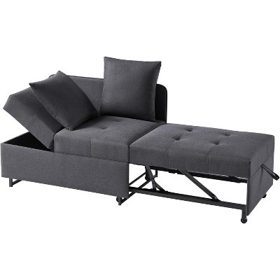AMERLIFE 3-in-1 Convertible Sleeper Sofa, Adjustable Backrest, Ottoman Couch Bed