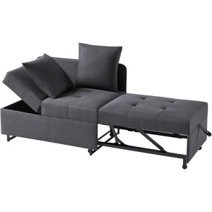 AMERLIFE 3-in-1 Convertible Sleeper Sofa, Adjustable Backrest, Ottoman Couch Bed - 1 of 4