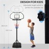 YONWAY Poolside Basketball Hoop Stand, Portable Basketball System Goal, Adjustable Height 3'-4', 30" Backboard, Black - 4 of 4