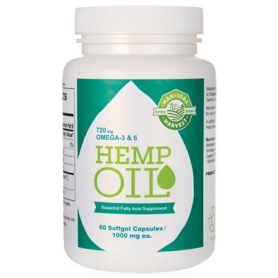 Manitoba Harvest Herbal Supplements Hemp Oil 1,000 mg Softgel 60ct