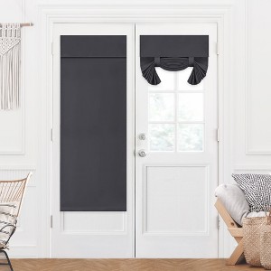 Deconovo Solid Blackout Door Curtain with Velcro, Thermal Insulated Sun Blocking Drapes for Bedroom and Living Room Entryways - 1 of 4