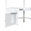 NicBex Twin Size Bunk Bed with Desk Wooden Bed Frame with Cabinet, Shelves, Drawers, Inclined Ladder and Guardrail, No Box Spring Required, White - 4 of 4