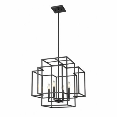 Titania 22" Matte Black Contemporary Indoor/Outdoor Pendant