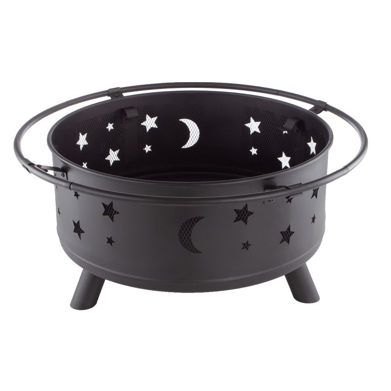 Nature Spring Star and Moon Wood Burning Fire Pit – Black, 4 of 6