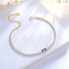 Sterling Silver Birthstone Tennis Bracelets,Dainty Simple Zircon Birthstone Bracelet, Jewelry for Women Girls Wife Mom purple - 2 of 4